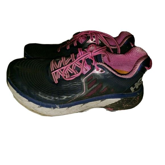 Hoka One One‎ Gaviota 2 Black pink Running Sneakers size 8.5 - Picture 1 of 9